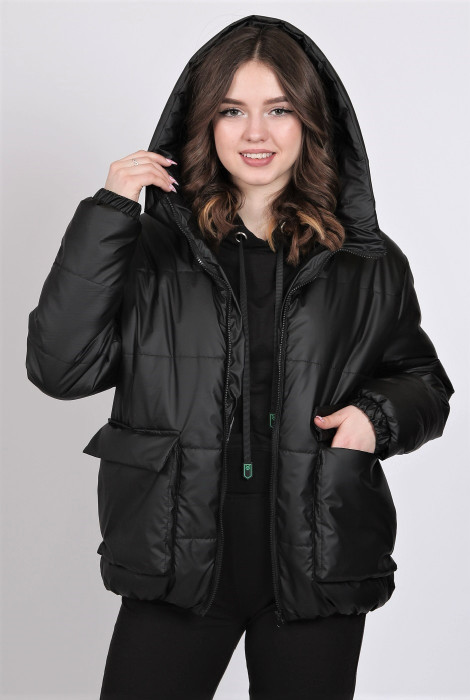 Куртка короткая Актуаль 91226 плащевка черная
