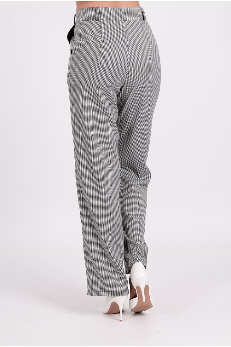 Штани трендові жіночі Актуаль 9201 тіар чорно-білі