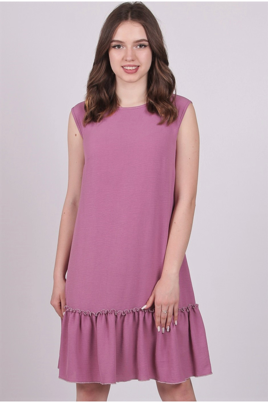 Сукня жіноча Актуаль 339 однотонний жатка рожевий