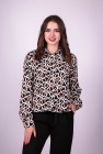 Блузка жіноча Актуаль 057 малюнок капучино креп чорна